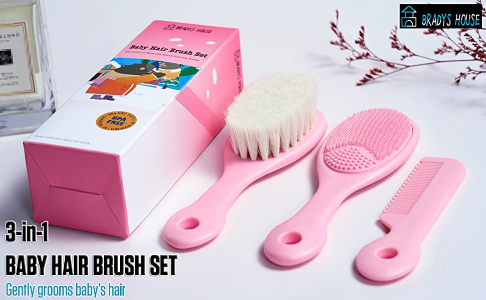 baby hair brush and comb set