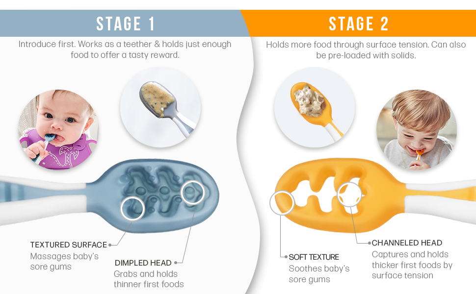 Stage 1 Introduce as a Teether and Stage 2 for baby's first solid foods