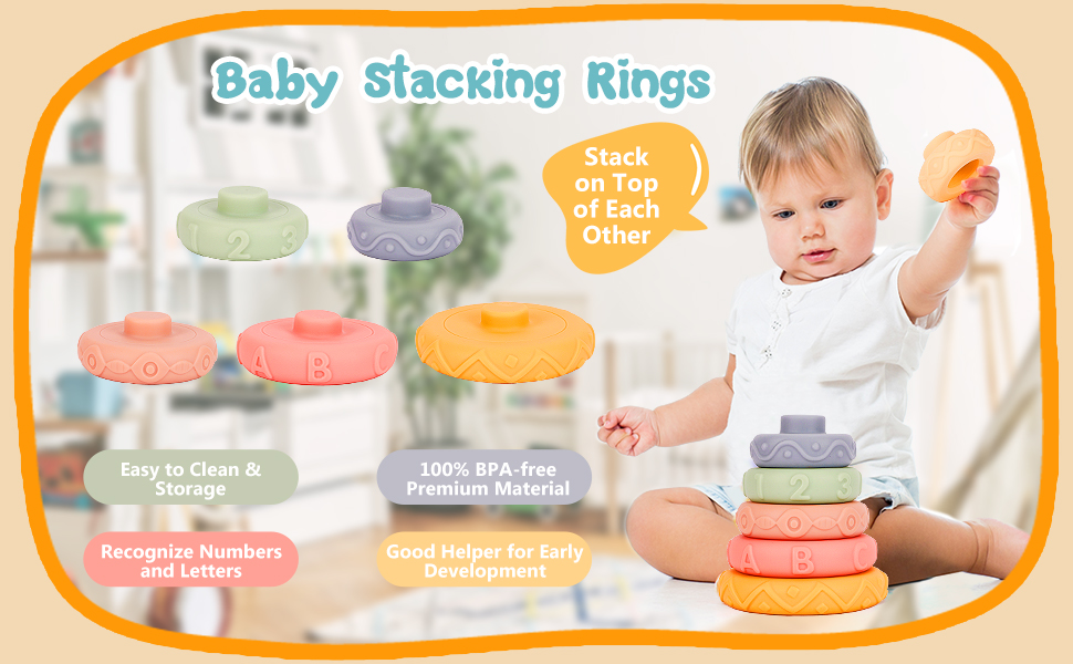 baby toys 0-6 6-12 months boy girl montessori toys for 1 year old infant stacking soft blocks toys